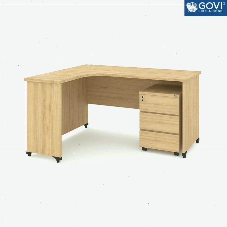 Góc nhìn khác của bàn làm việc chữ L Classic CL14, chi tiết tinh tế