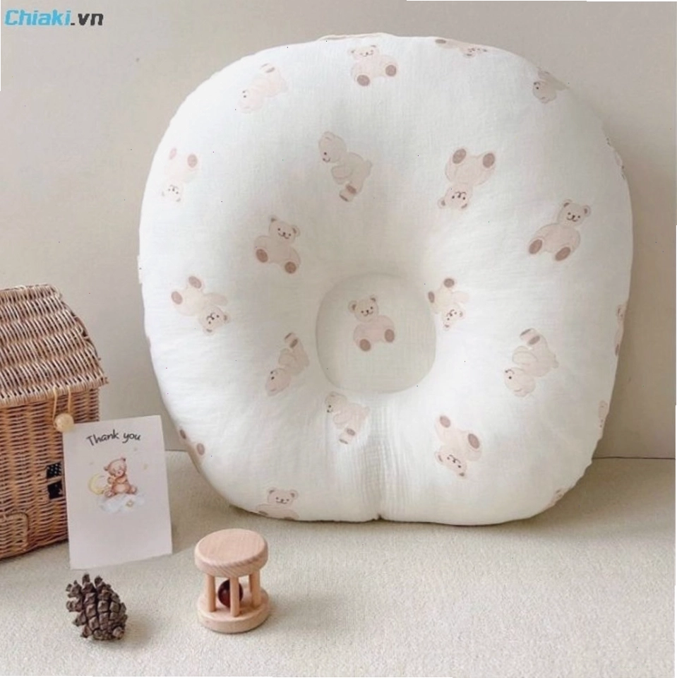 Gối Unbee chống trào ngược cho bé vải xô Muslin mềm mại