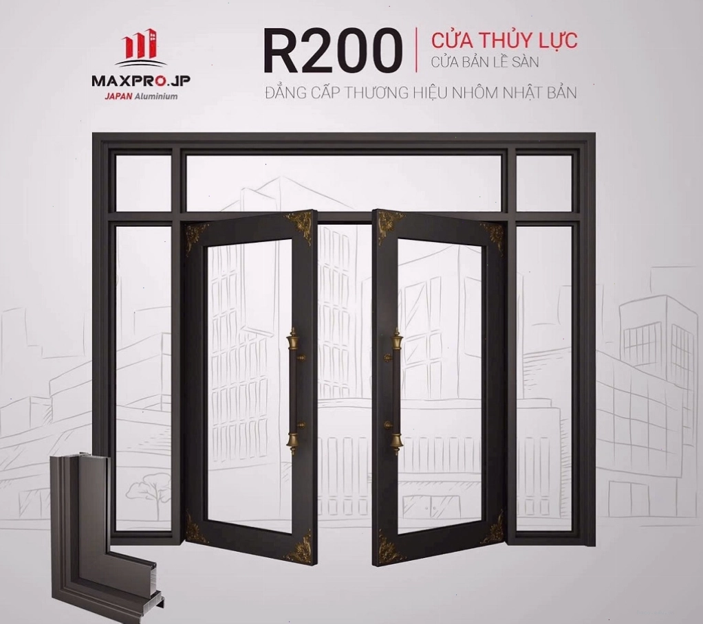 Hệ Maxpro R200 thủy lực cho cửa chính biệt thự