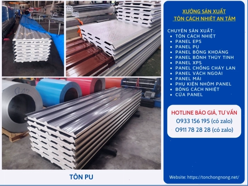 Hình ảnh minh họa về ứng dụng của tôn PU