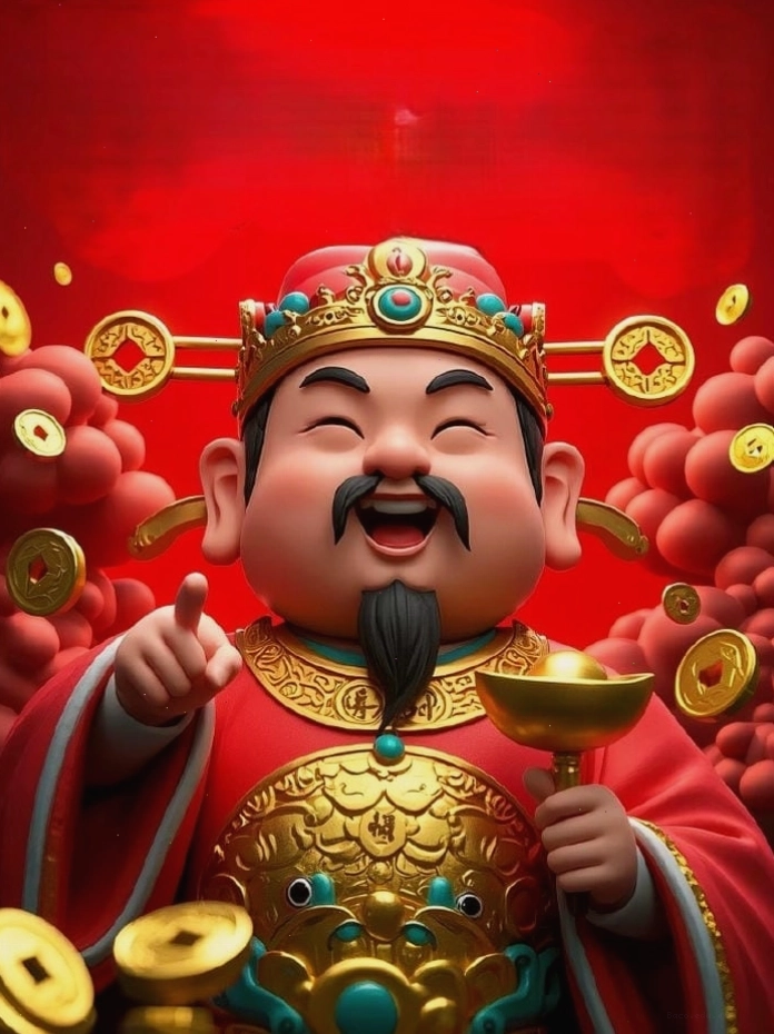 Hình nền Thần Tài với họa tiết cổ điển, trang nhã