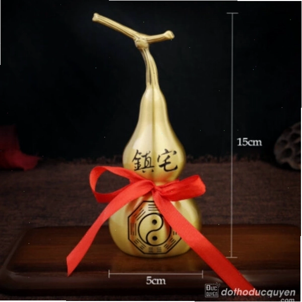 Hồ lô đồng cao 15cm, vật phẩm phong thủy nhỏ gọn