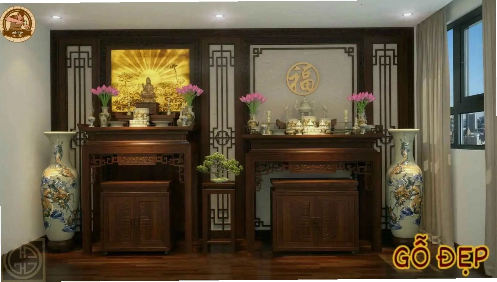 Hướng dẫn cách bố trí bàn thờ gia tiên chuẩn phong thủy, đảm bảo sự trang nghiêm