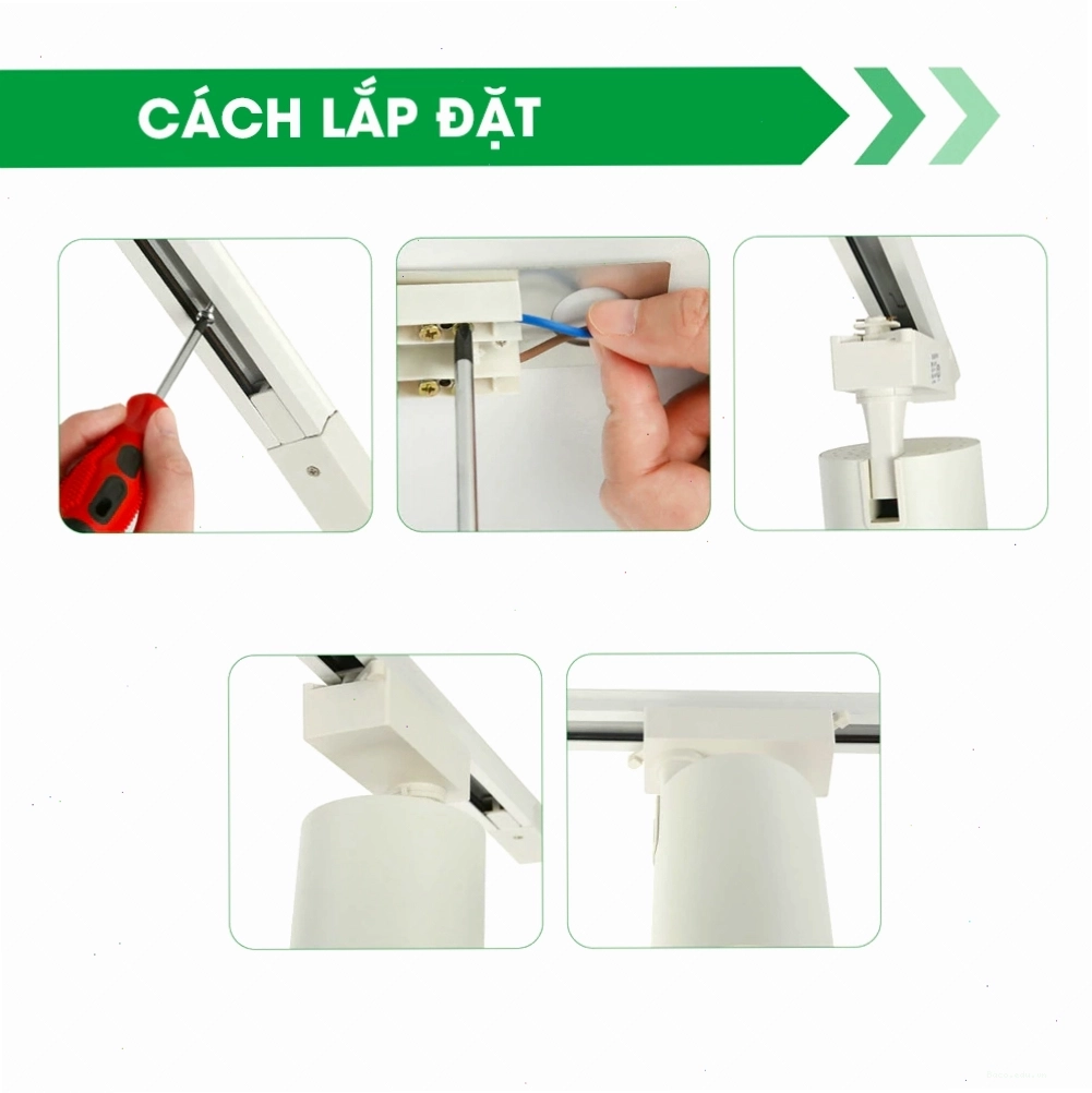 Hướng dẫn cách lắp đặt đèn LED rọi ray