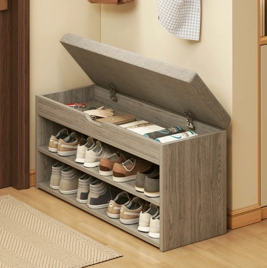 Kệ giày mini có ghế ngồi, nhỏ gọn, tiện nghi, giải pháp lưu trữ thông minh cho lối vào nhà