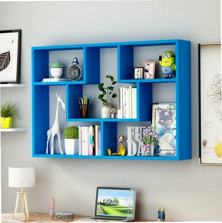 Kệ sách treo tường bằng nhựa, màu sắc tươi sáng, kiểu dáng nhỏ gọn