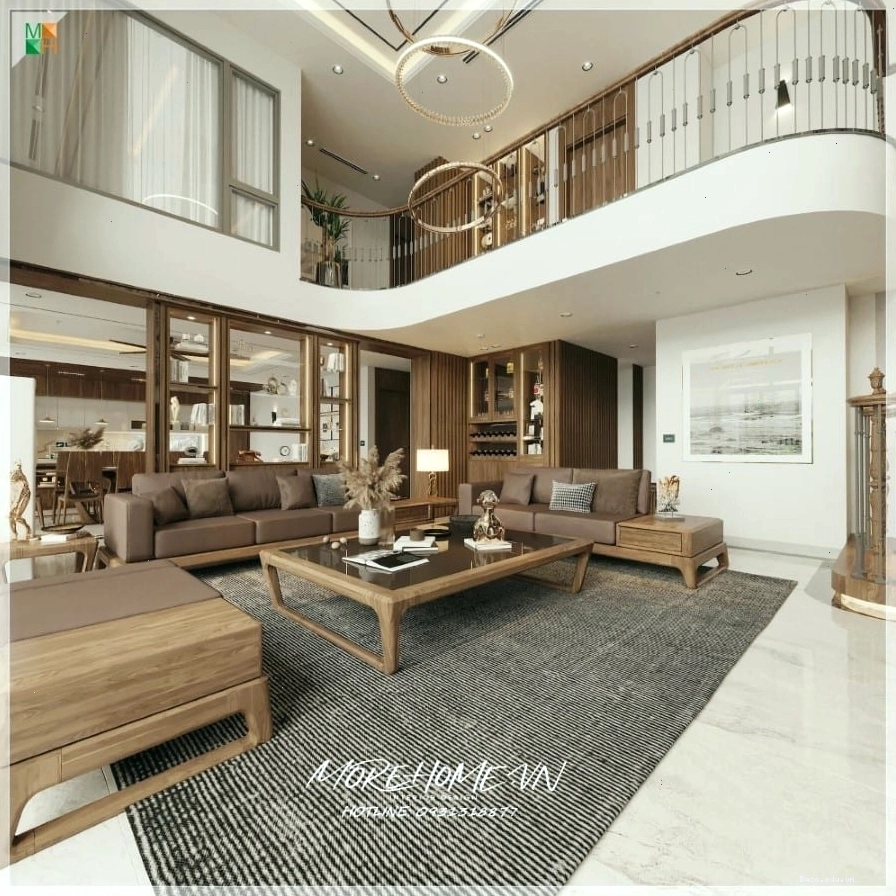 Kệ tivi gỗ công nghiệp phủ Melamine vân óc chó cho chung cư