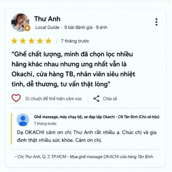 Khách hàng chia sẻ trải nghiệm về ghế massage Nhật Bản