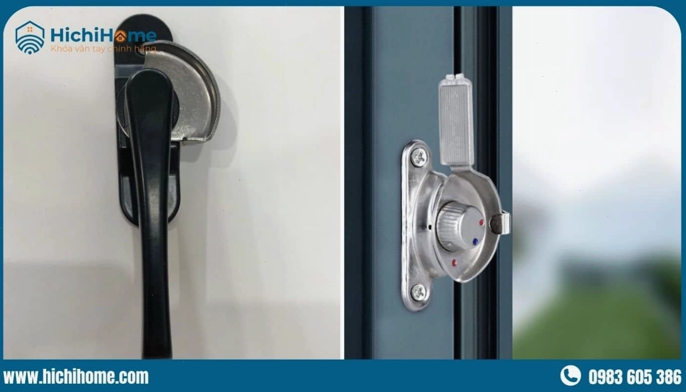 Khóa sò là loại được sử dụng phổ biến cho cửa lùa