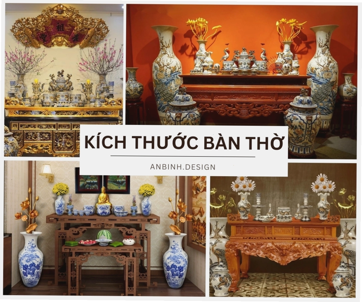 Kích thước bàn thờ chuẩn cho không gian phòng khách