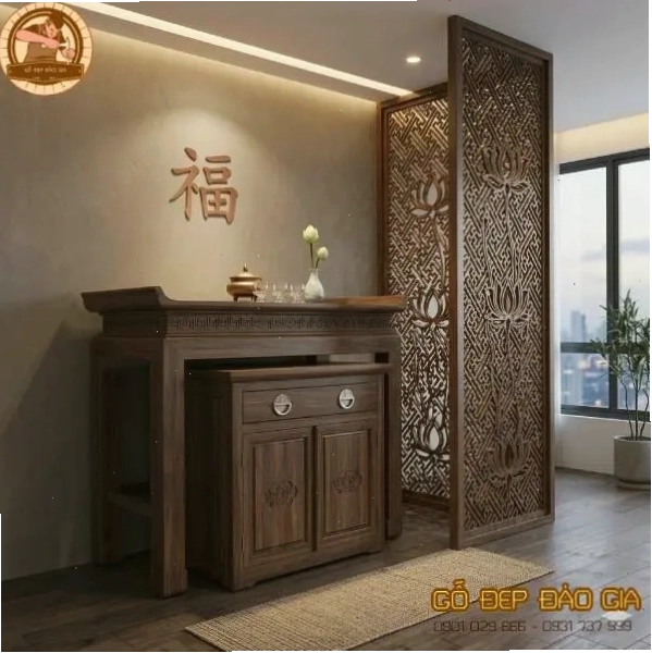 Kiến tạo không gian nội thất truyền thống trang nghiêm cho bàn thờ gia tiên