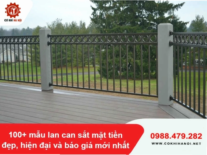 Lan can sắt ban công với họa tiết nhẹ nhàng