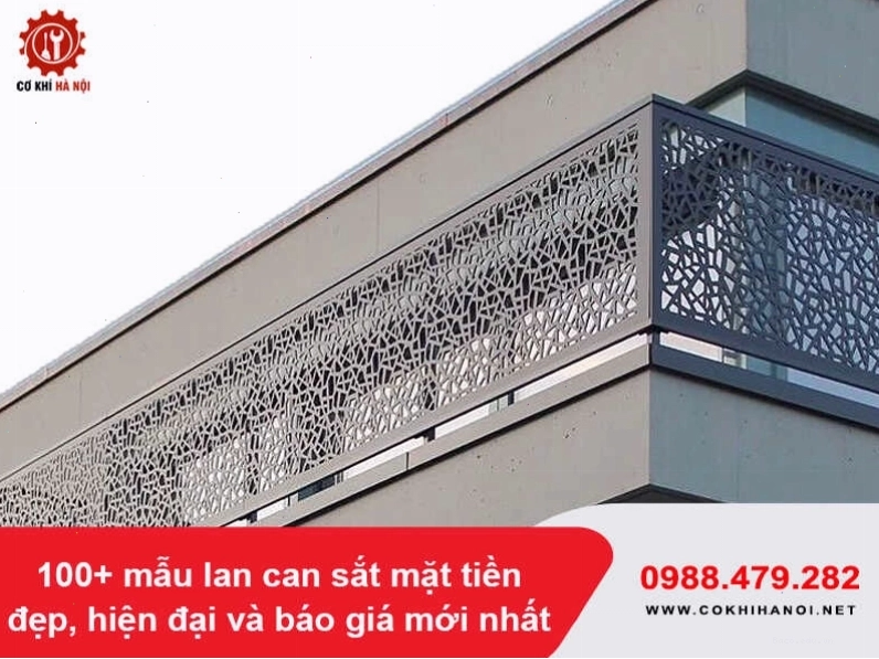 Lan can sắt hộp với đường nét thẳng tạo cảm giác vững chãi