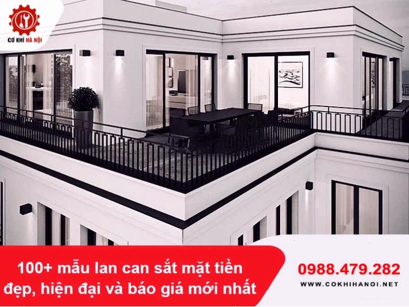 Lan can sắt mỹ thuật uốn hoa văn tinh xảo