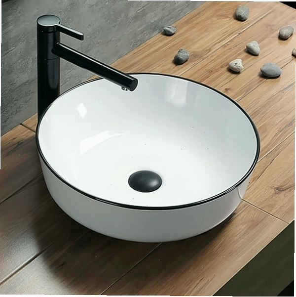 Lavabo đặt bàn đá trắng, kiểu dáng hiện đại và tinh tế