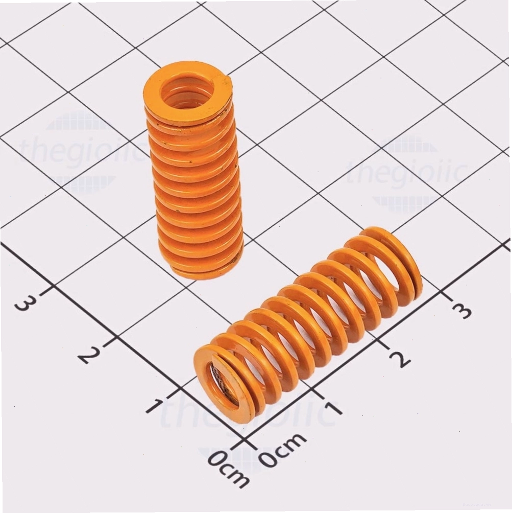 Lò Xo Nâng Bàn Nhiệt Máy In 3D 25x10mm Màu Vàng, loại lò xo nén ứng dụng trong máy in