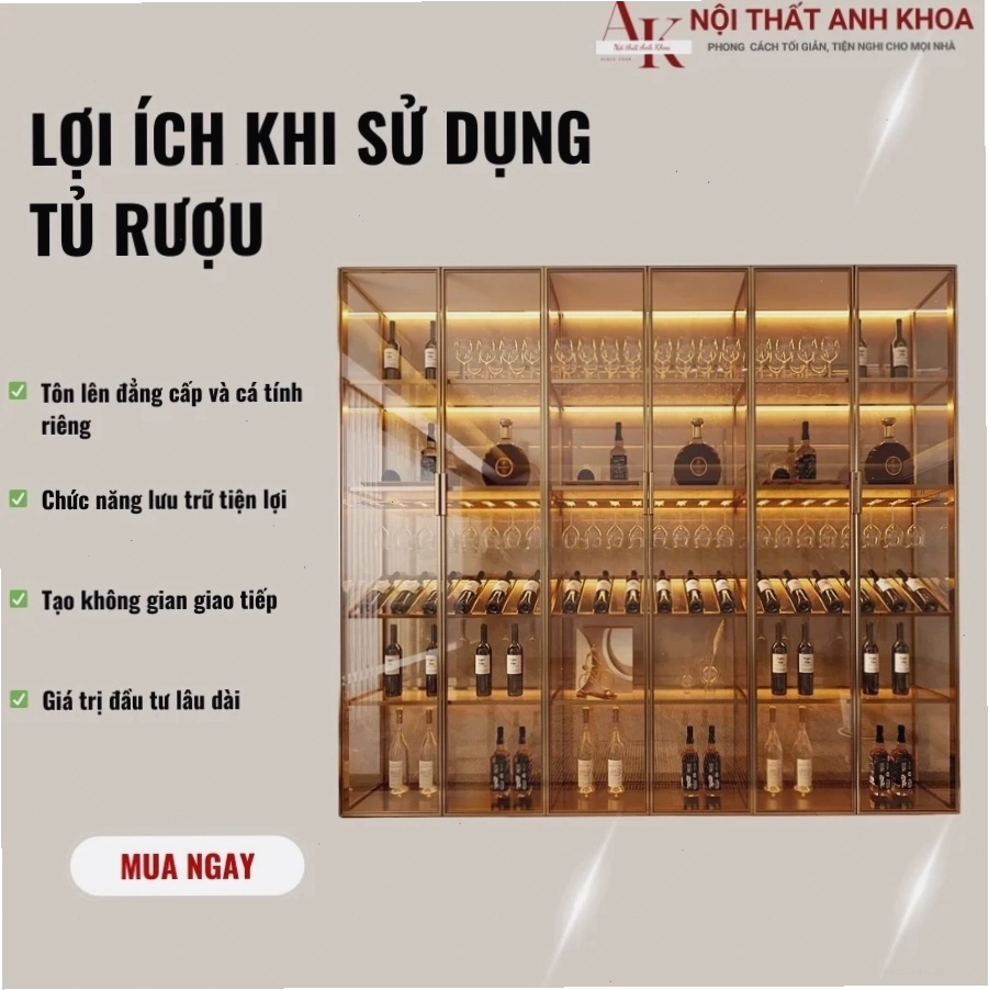 Lợi ích khi sử dụng tủ rượu tại nội thất Anh Khoa