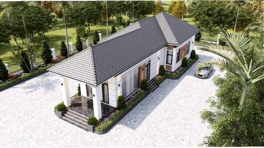 Mái Nhật lợp ngói mang đến hơi thở truyền thống, cổ kính cho nhà 1 tầng