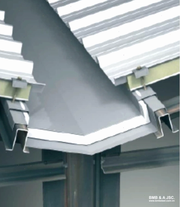 Máng xối hình chữ V cho hệ thống thoát nước mái dốc