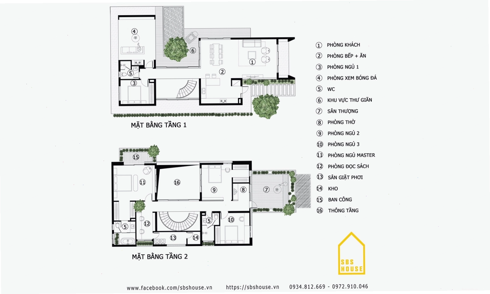 Mặt bằng nhà 2 tầng được bố trí khoa học, hợp lý