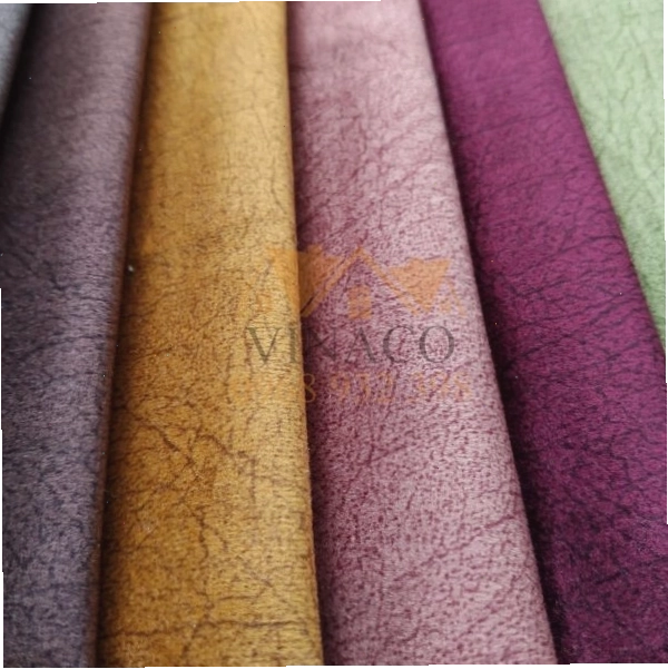 Mặt vải nhung tuyết được dệt xen màu như vân đá, tạo hiệu ứng thị giác độc đáo