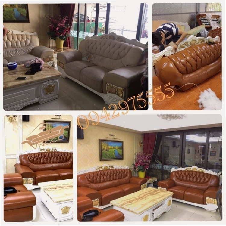 Mẫu ghế sofa đẹp sau khi được bọc lại tại Hà Nội
