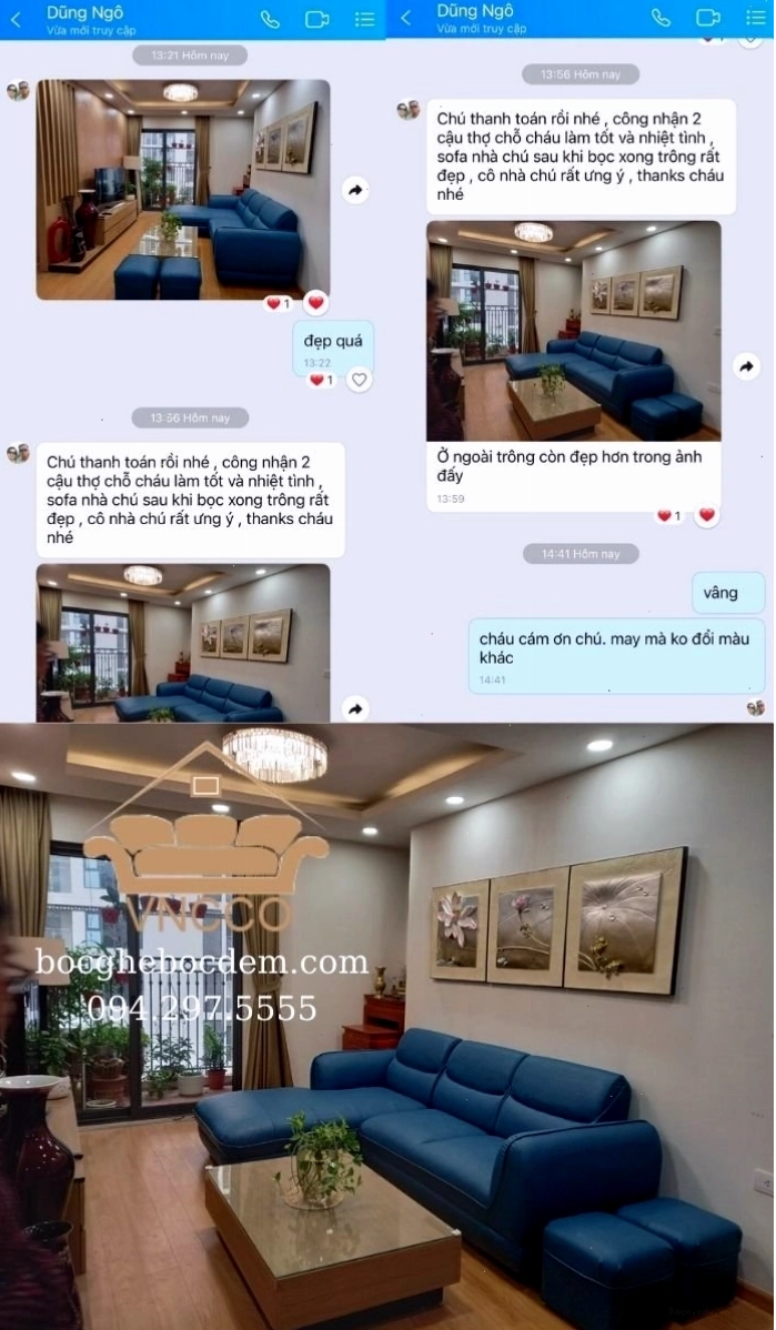 Mẫu ghế sofa đẹp và hiện đại sau khi được bọc lại