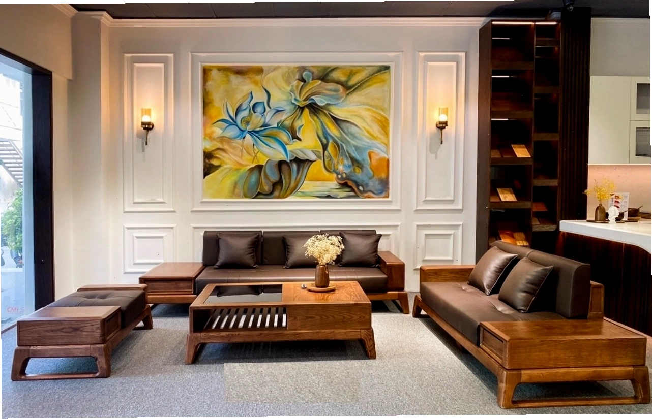 Mẫu ghế sofa gỗ đơn giản, hiện đại, phù hợp nhiều không gian