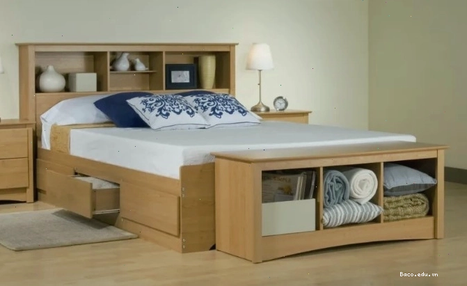 Mẫu giường ngủ gỗ thông minh có tích hợp các tính năng tiện lợi