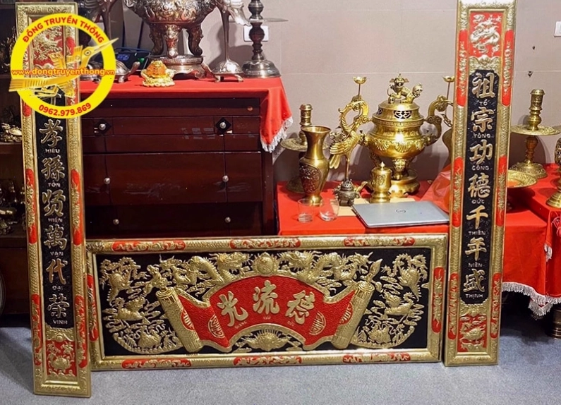 Mẫu hoành phi câu đối bằng đồng đẹp và sang trọng