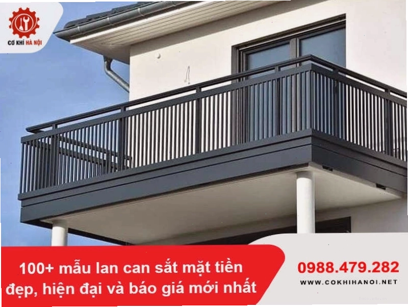 Mẫu lan can sắt mặt tiền đẹp và an toàn