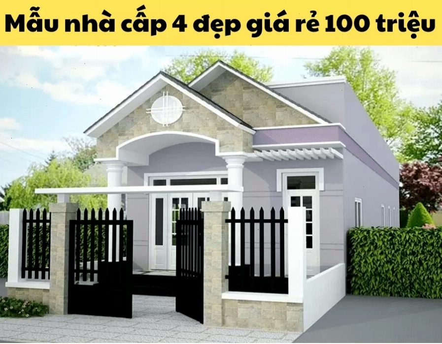 Mẫu nhà cấp 4 đẹp giá rẻ 100 triệu đơn giản và tiện nghi