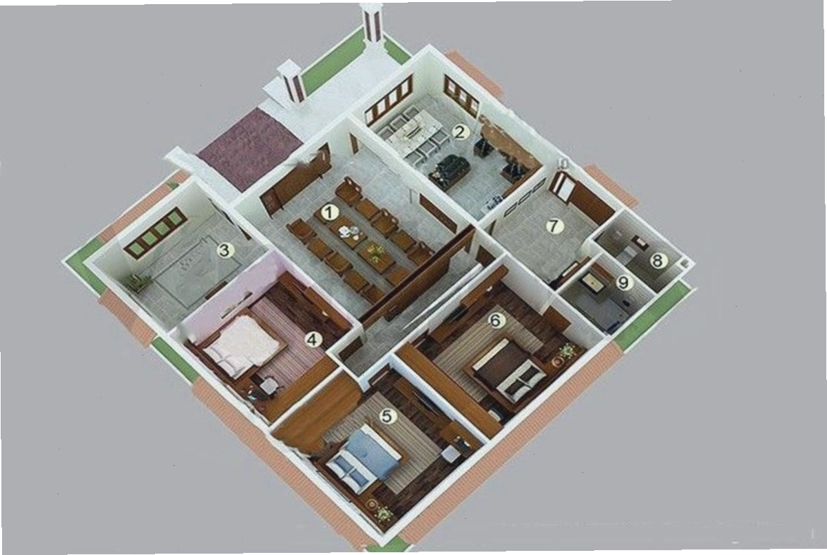 Mẫu nhà cấp 4 mái thái 4 phòng ngủ thiết kế hiện đại, rộng rãi và thoáng mát
