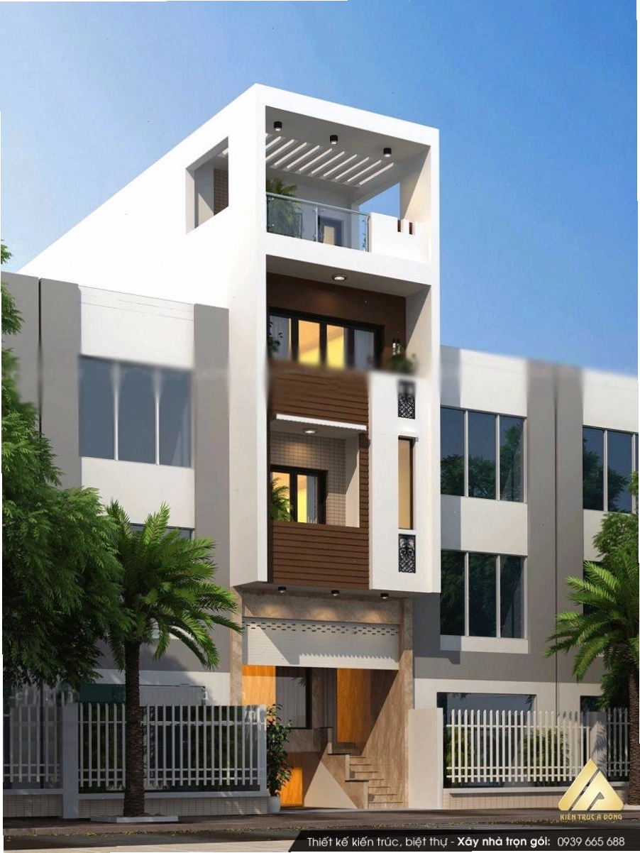 Mẫu nhà phố 4 tầng hiện đại, thu hút