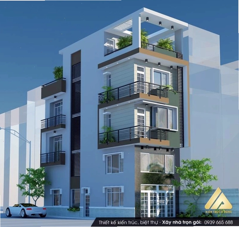 Mẫu nhà phố 4 tầng hiện đại tuyệt đẹp