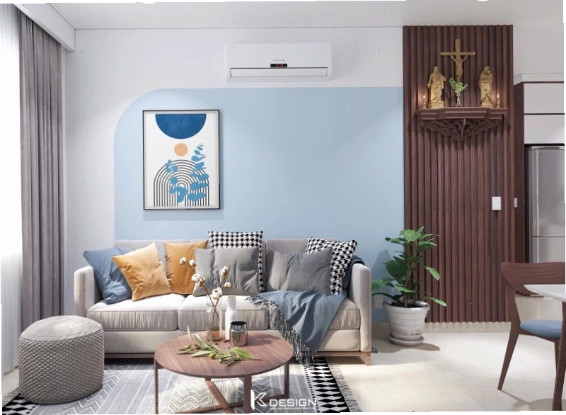 Mẫu thiết kế bàn thờ phòng khách căn hộ chung cư