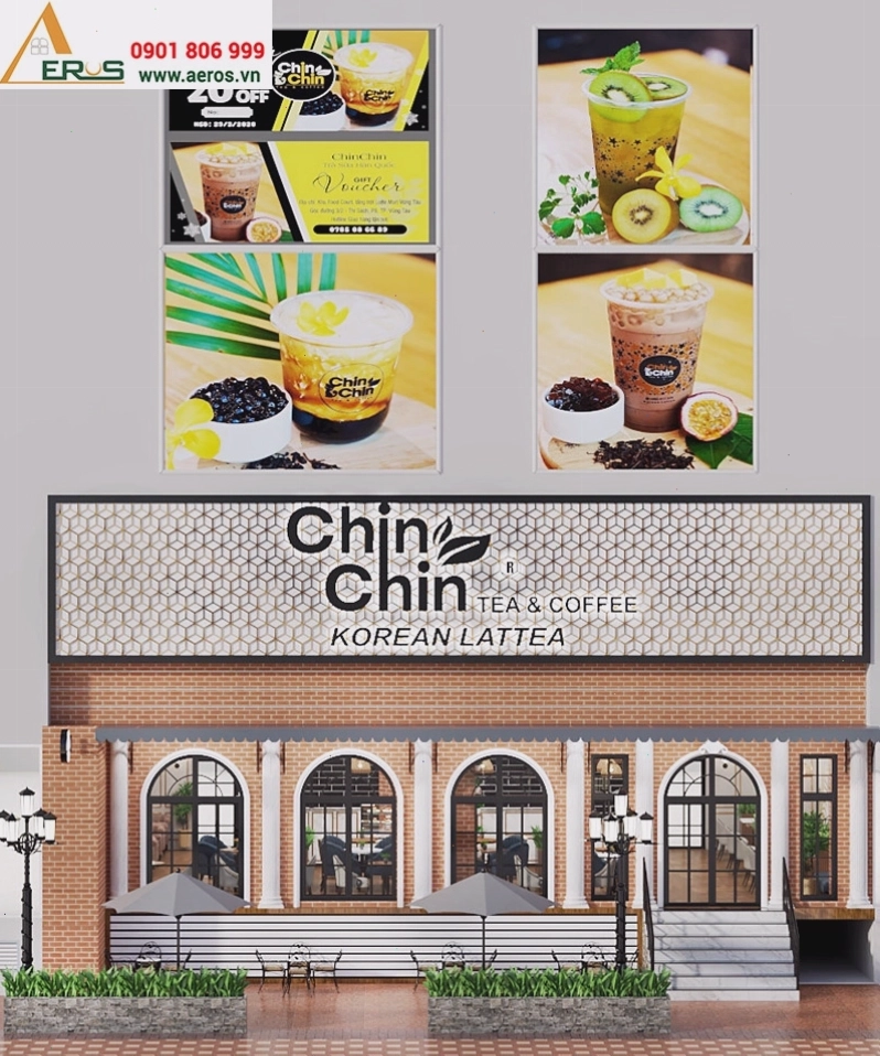 Mẫu thiết kế quán cafe Chin Chin với không gian hiện đại và trẻ trung