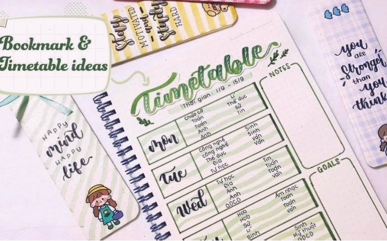 Mẫu thời khóa biểu bằng tiếng Anh với thiết kế tối giản và chuyên nghiệp