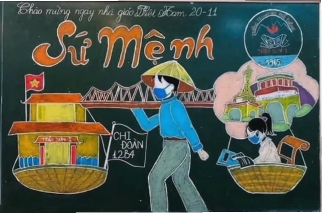 Mẫu trang trí bảng lớp 20 11 ấn tượng