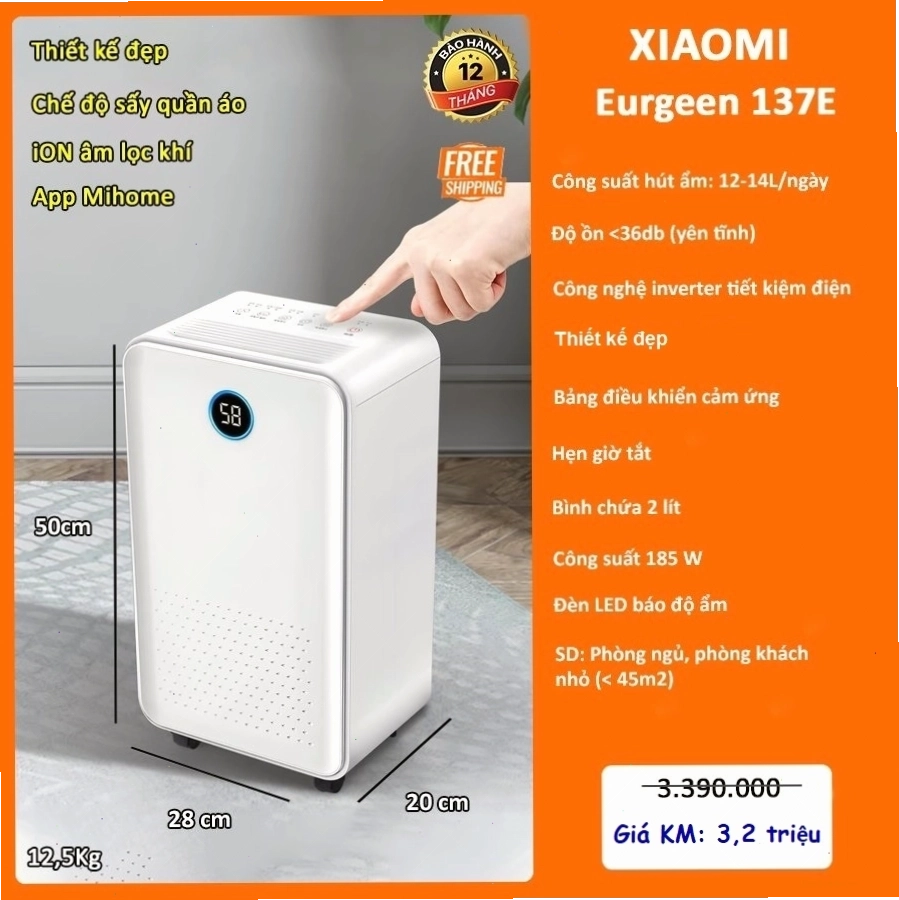 Máy Hút Ẩm Xiaomi Eurgeen 137E