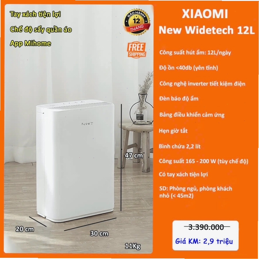 Máy Hút Ẩm Xiaomi WIDETECH 12L