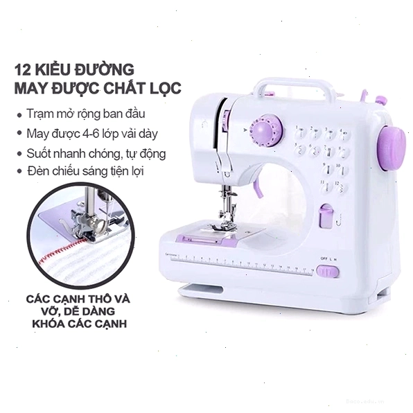 Máy khâu quần áo, máy may mini gia đình 12 kiểu may cao cấp, siêu bền BA1570