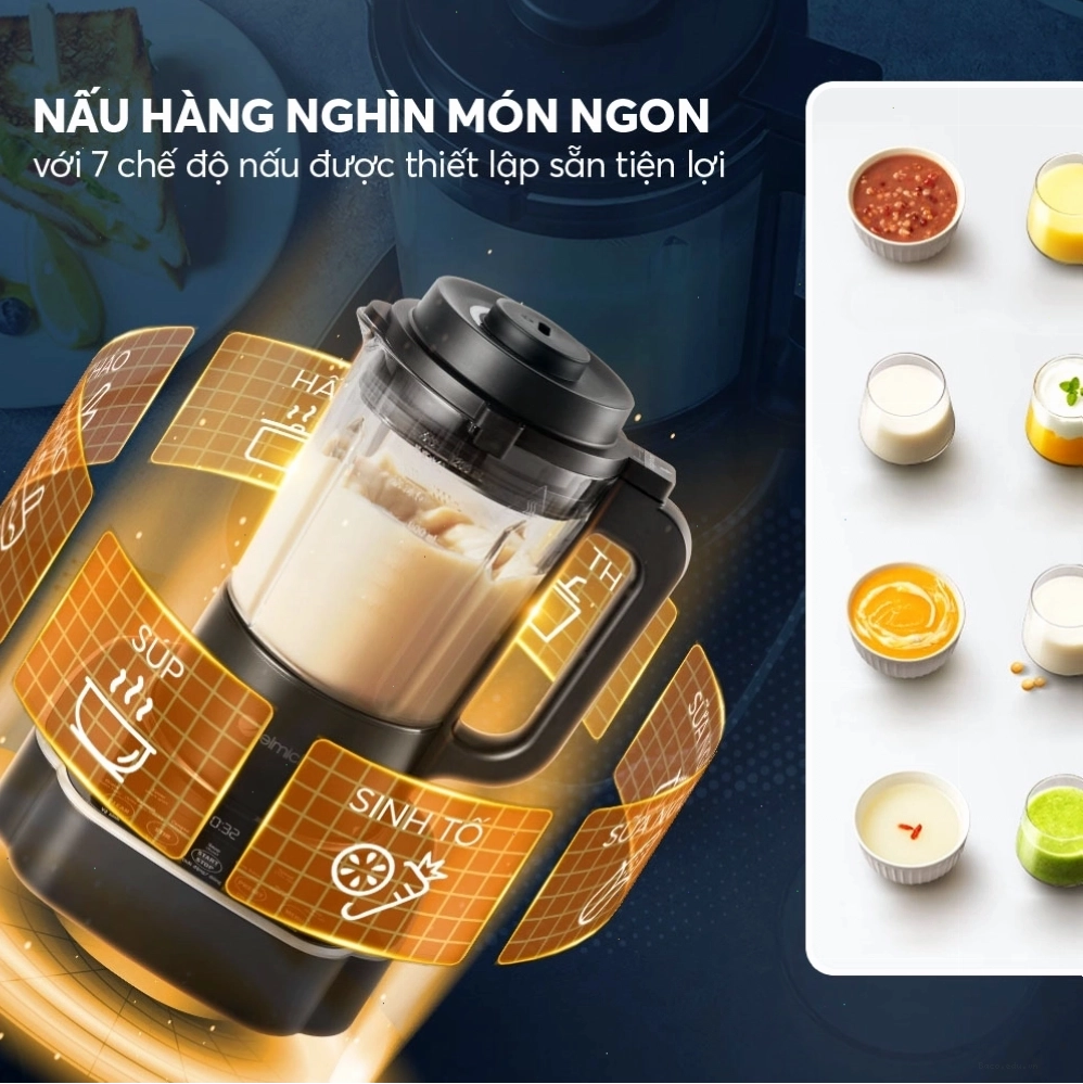 Máy làm sữa hạt đa năng với nhiều chế độ nấu
