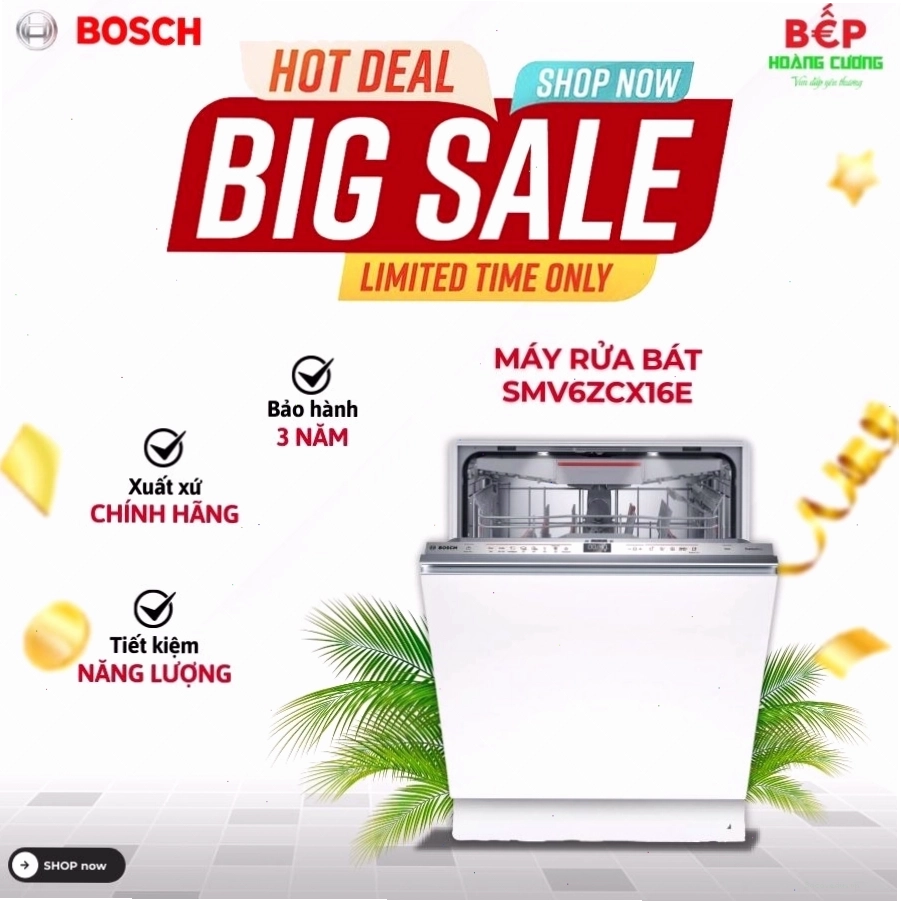 Máy rửa bát âm tủ Bosch SMV6ZCX16E Serie 6 mang lại vẻ đẹp hiện đại và sang trọng cho căn bếp