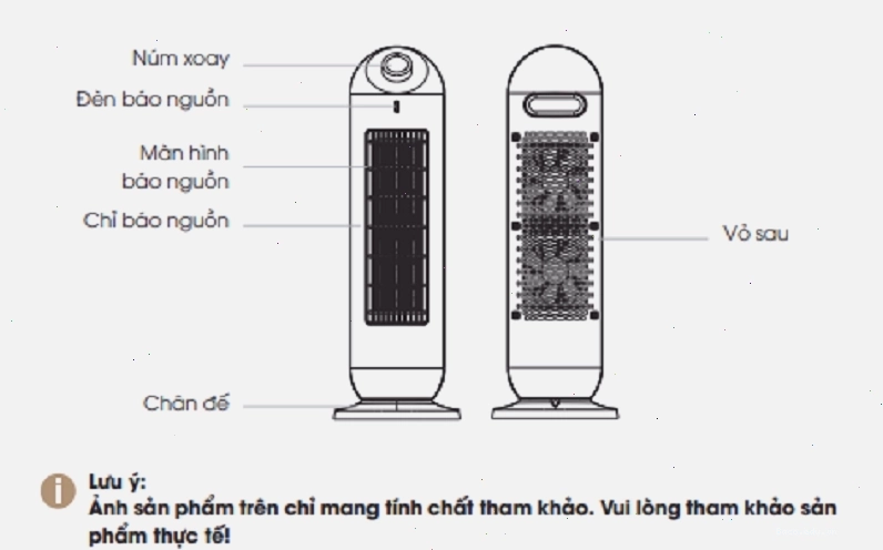 Máy sưởi gốm Fujihome với thiết kế hiện đại, làm ấm hiệu quả và an toàn