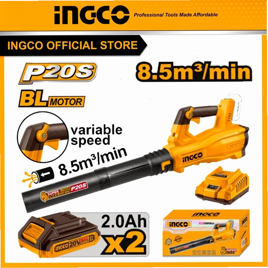 Máy thổi lá dùng pin 20V motor không chổi than INGCO CABLI204282 đang hoạt động