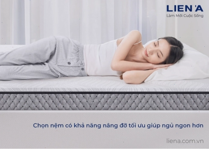 Nệm cao su non với thiết kế lỗ thông hơi giúp tăng cường sự thoáng khí