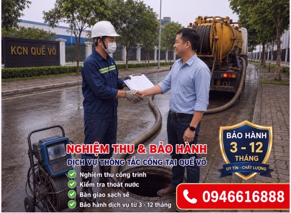 Nghiệm thu và bảo hành dịch vụ thông tắc cống