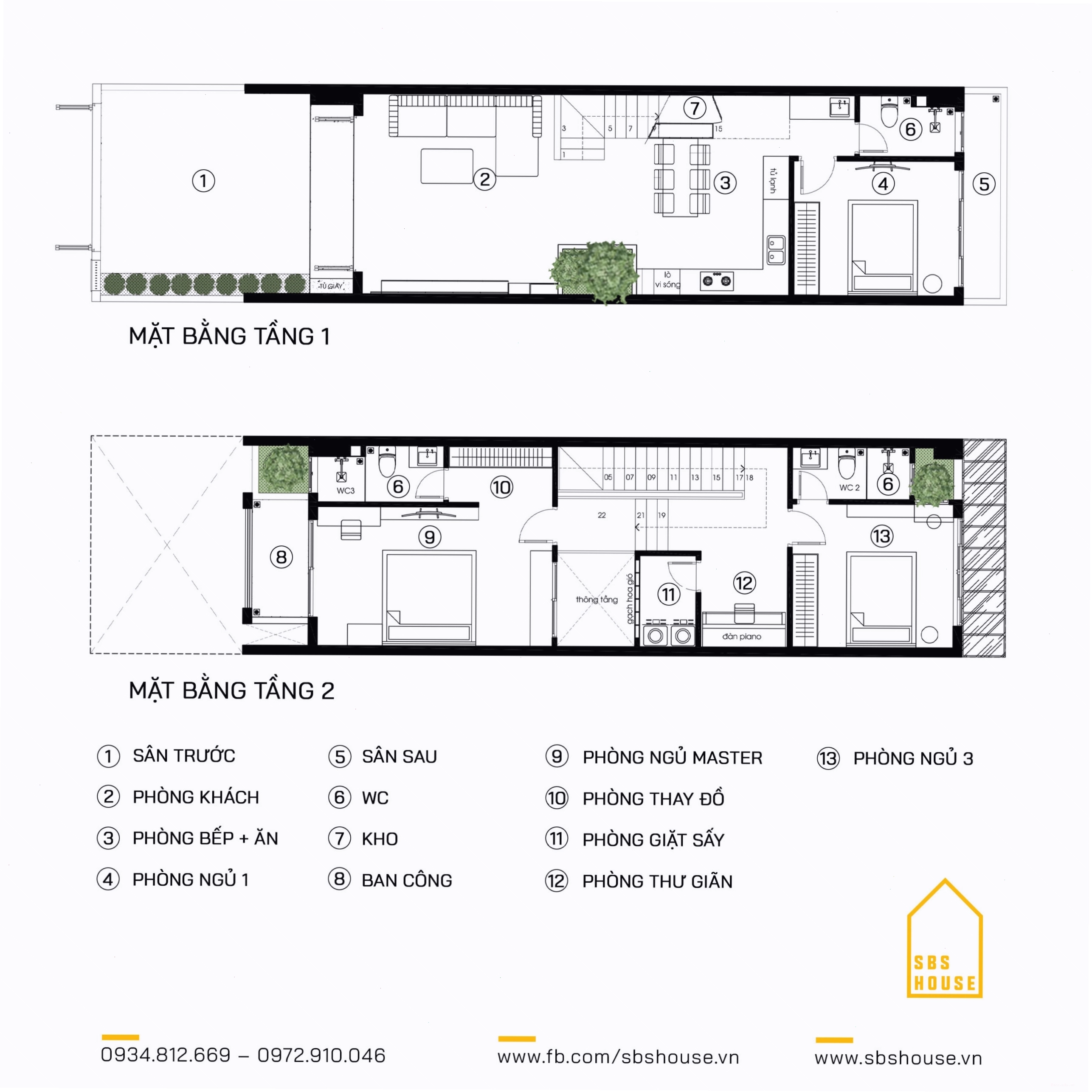 Nhà 2 tầng với hệ cửa kính lớn, đón sáng tự nhiên