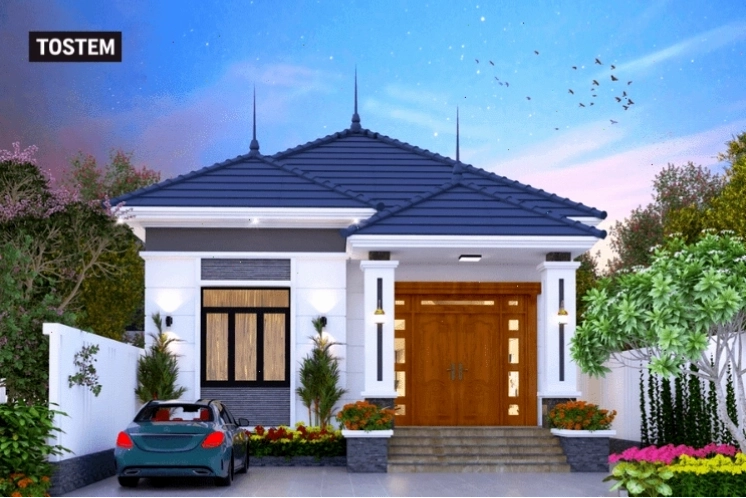 Nhà cấp 4 mái Nhật 4 phòng ngủ với thiết kế hiện đại và không gian mở
